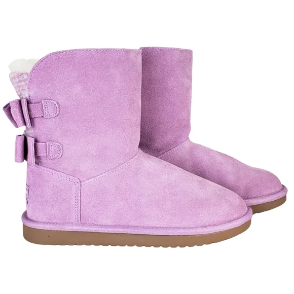 New koolaburra ugg girls kids attie bow fur suede snow winter - Main Image